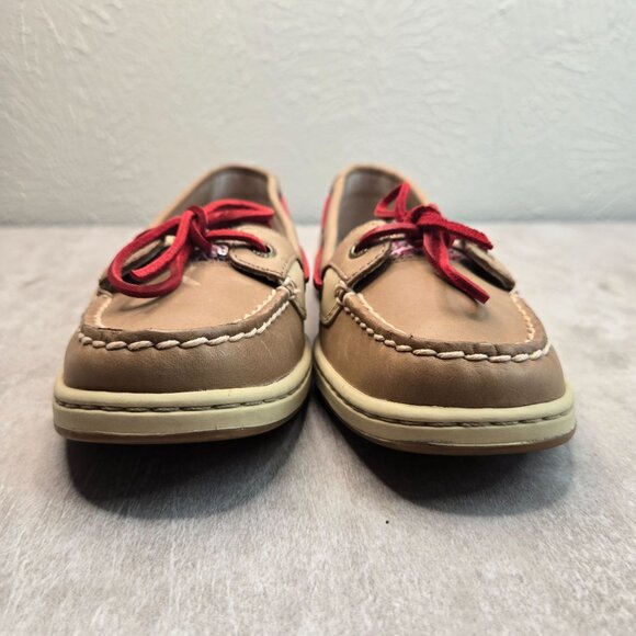 Sperry Slip On Loafers Size 7.5 Tan Leather Preppy Nautical Comfort Boat Shoes - Picture 3 of 10